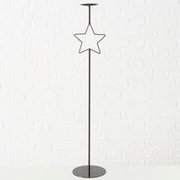 KERZENHALTER - Schwarz, Metall (20/20/99,5cm) - Boltze Home