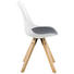 STUHL Flachgewebe Dunkelgrau, Weiß - Eichefarben/Dunkelgrau, Design, Holz/Kunststoff (48/82/56cm) - Carryhome
