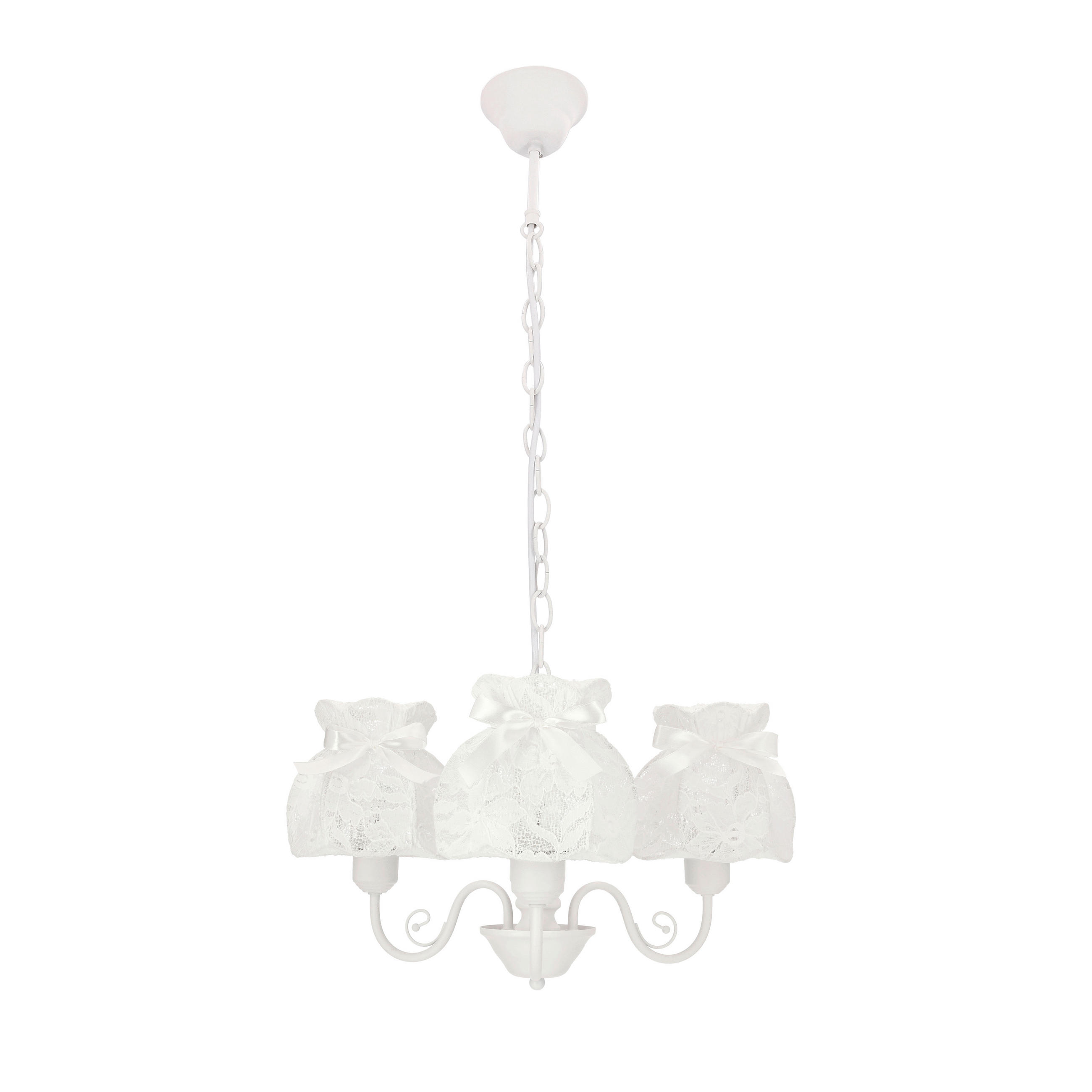 PENDELLEUCHTE 53/53/82 cm  - Weiß, KONVENTIONELL, Textil/Metall (53/53/82cm)