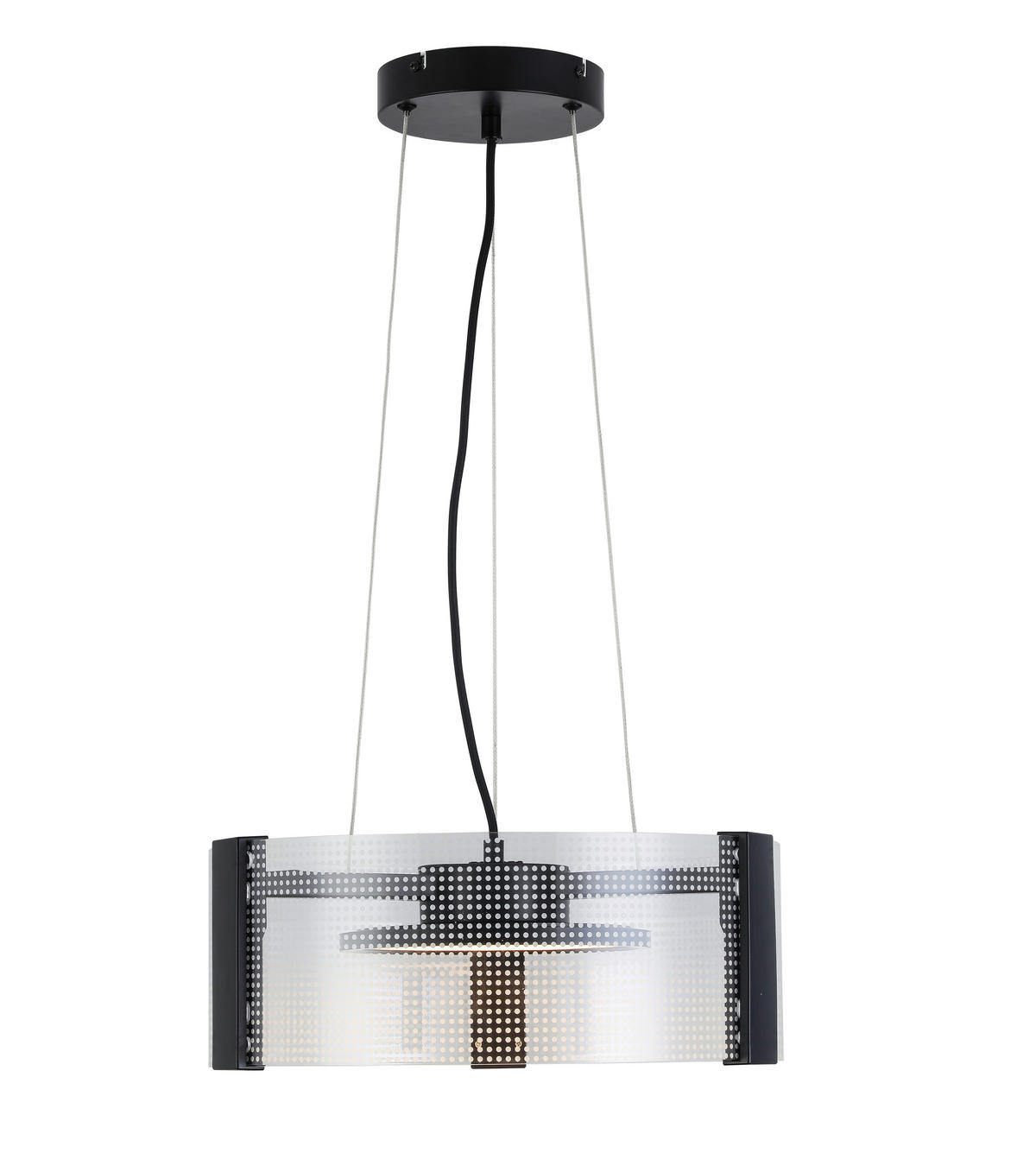 LED FÜGGŐLÁMPA 40/120 cm  - fekete/áttetsző, Design, műanyag/fém (40/120cm) - Novel