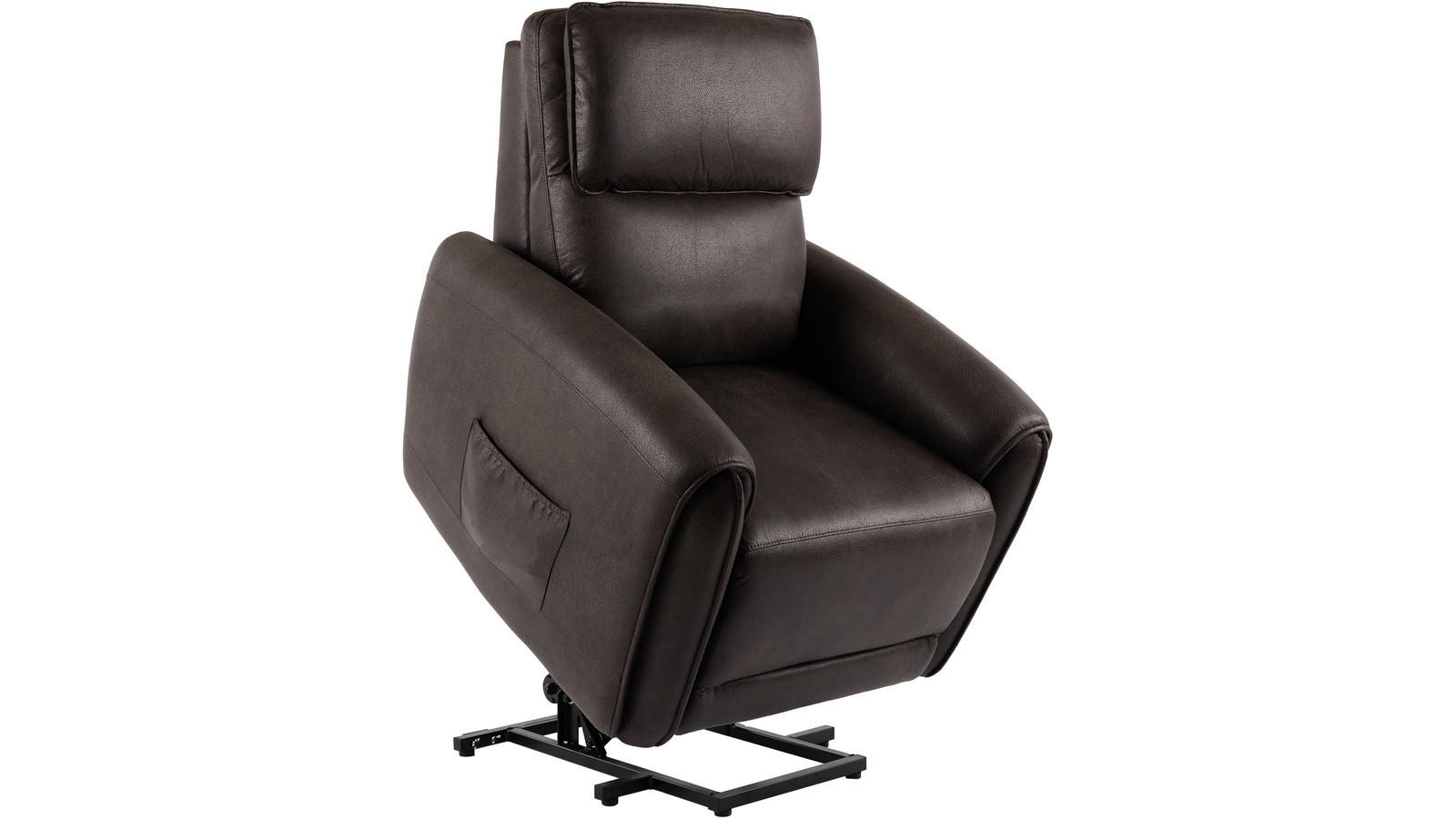 RELAXFÅTÖLJ i trä, metall, textil mörkbrun  - mörkbrun, Klassisk, metall/trä (105/91/97cm) - Best Price