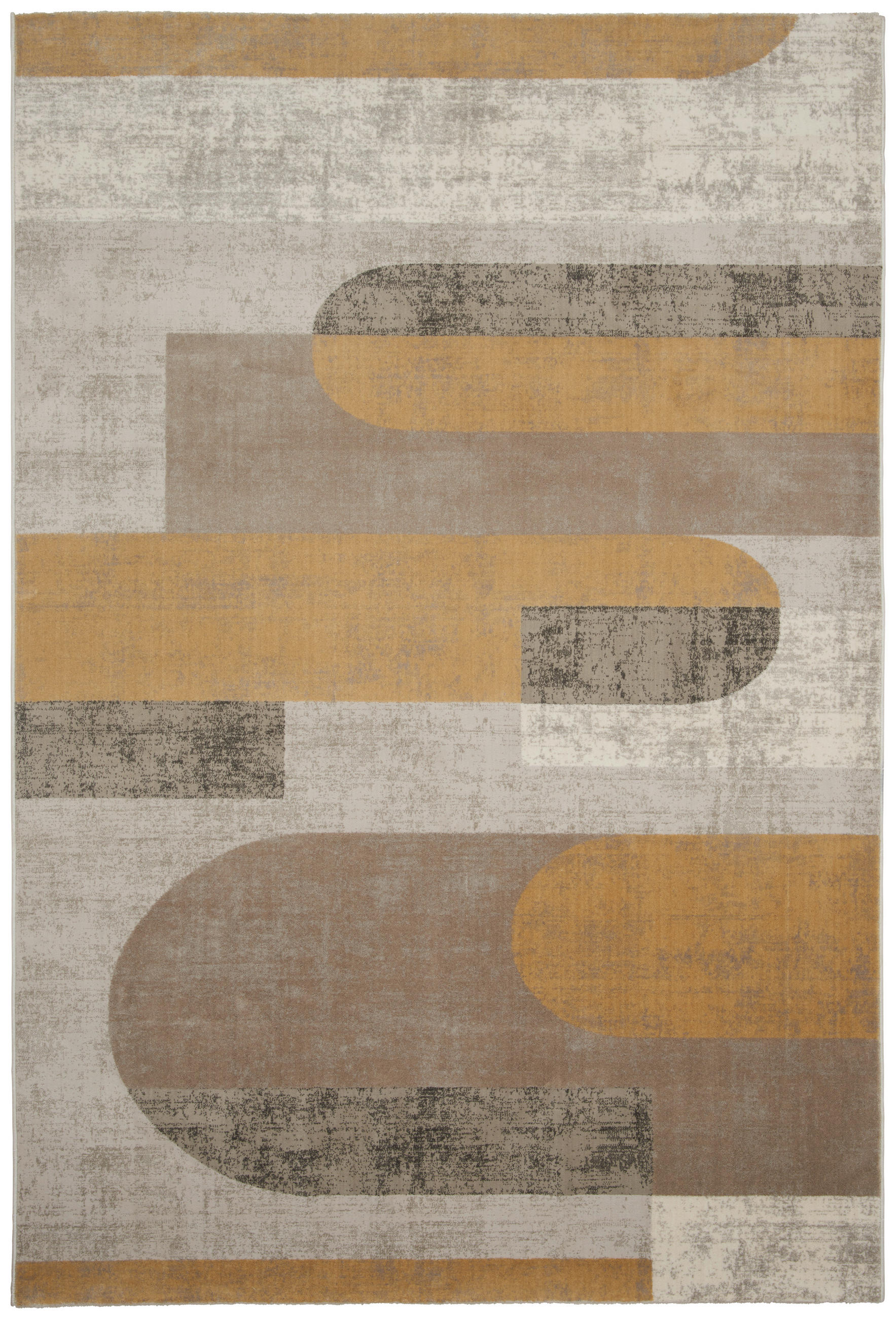 VÄVD MATTA 133/190 cm Memphis  - grå/gul, Design, textil (133/190cm) - Novel