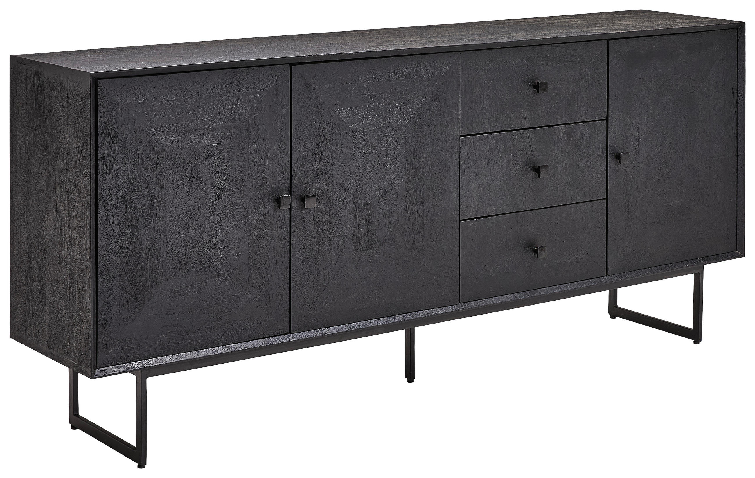 Sideboard Aus Metall Mit 2 Klapptüren – Moderner Lowboard-Schrank Für Wohnzimmer, Flur Oder Büro
