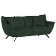 3-SITZER-SOFA in Samt Dunkelgrün  - Dunkelgrün/Schwarz, Design, Textil/Metall (203/90/95cm) - Carryhome