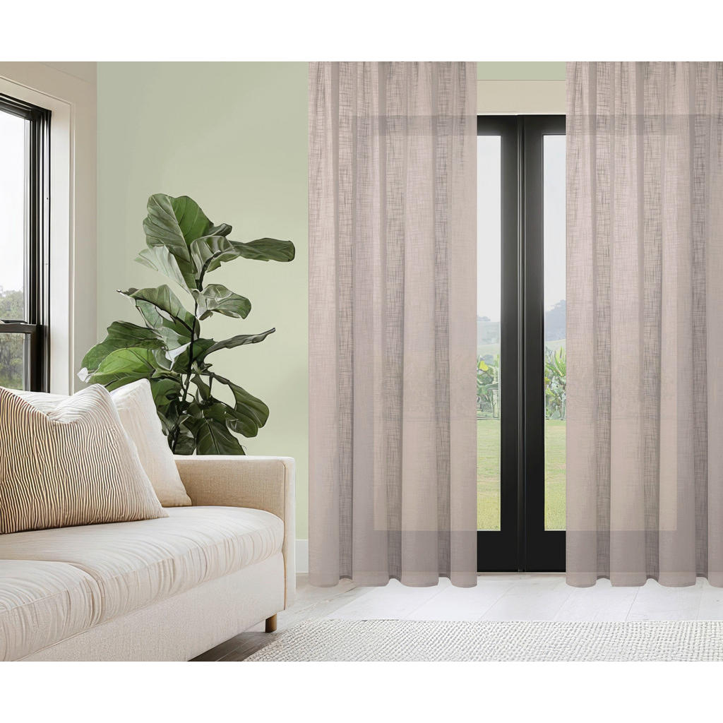 Thumbnail - Xxxl Ösenschal, Taupe, Textil, Uni, 140x160 cm, Leinenoptik, Wohntextilien, Gardinen & Vorhänge, Fertiggardinen, Ösensch...