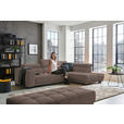 ECKSOFA in Mikrofaser Hellbraun  301/207 cm  - Hellbraun/Schwarz, Design, Textil/Metall (301/207cm) - Xora