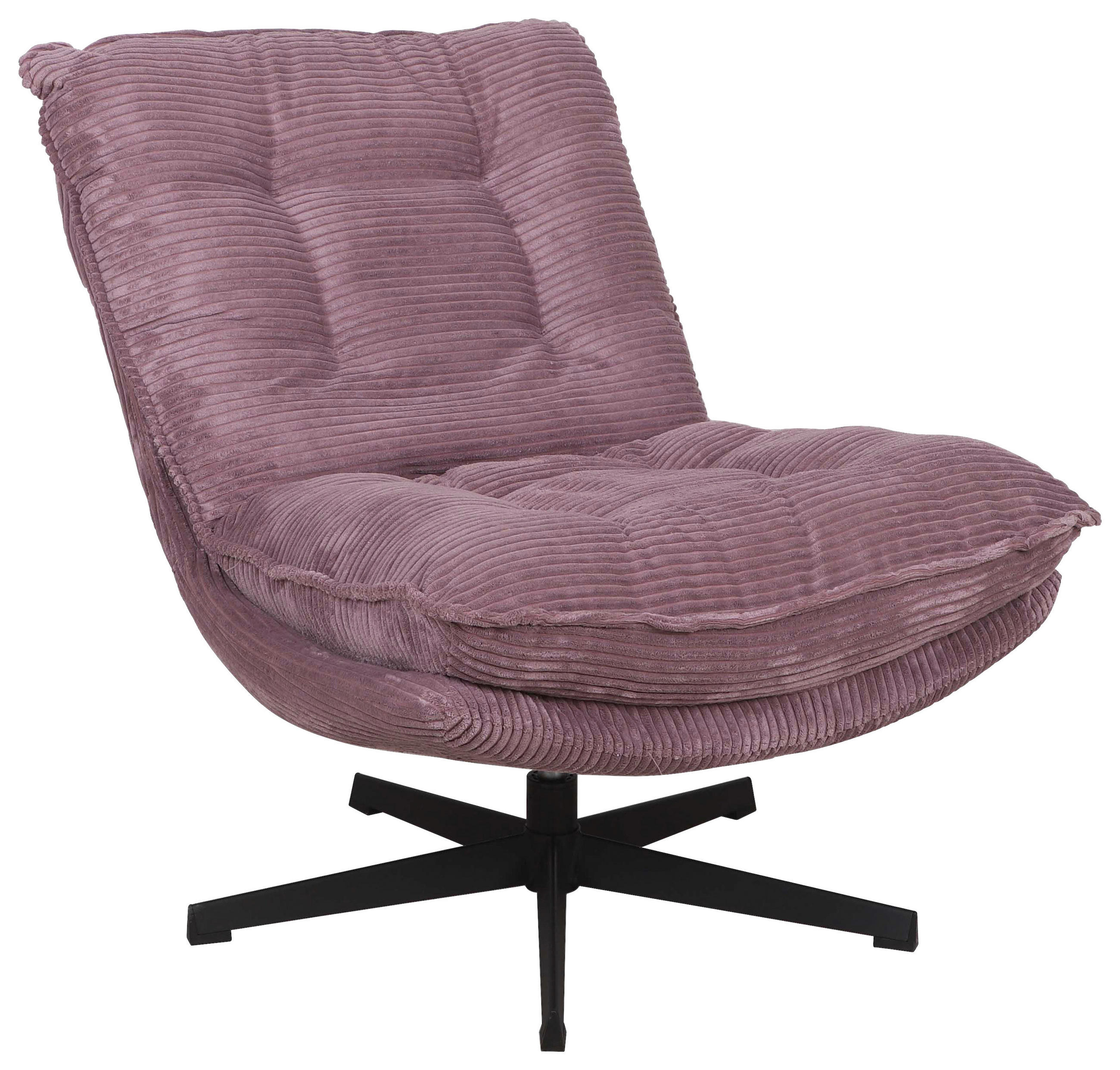 RELAXSESSEL Cord    - Flieder/Schwarz, Design, Textil/Metall (75/88/90cm) - Carryhome
