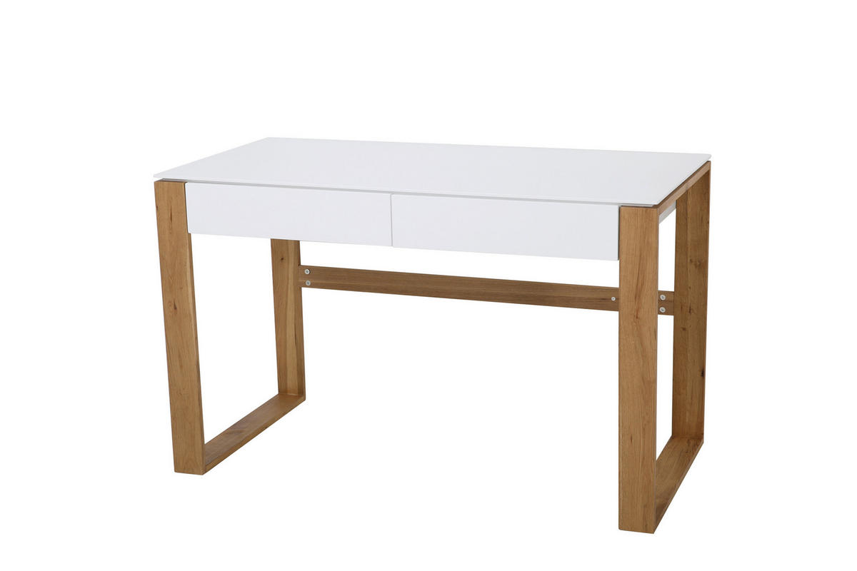 SCHREIBTISCH 120/60/75 cm  in Naturfarben, Weiß  - Weiß/Naturfarben, Design, Holz/Holzwerkstoff (120/60/75cm) - Livetastic