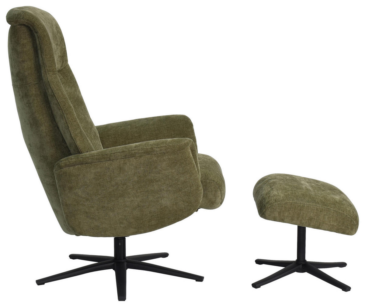 RELAXSESSELSET RELAVO Webstoff Hocker    - Schwarz/Grün, Design, Textil/Metall (72/109/86/111/81cm) - Livetastic