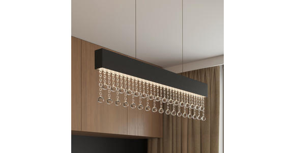 LED-HÄNGELEUCHTE 100/7/120 cm  - Transparent, Design, Glas/Metall (100/7/120cm) - Novel