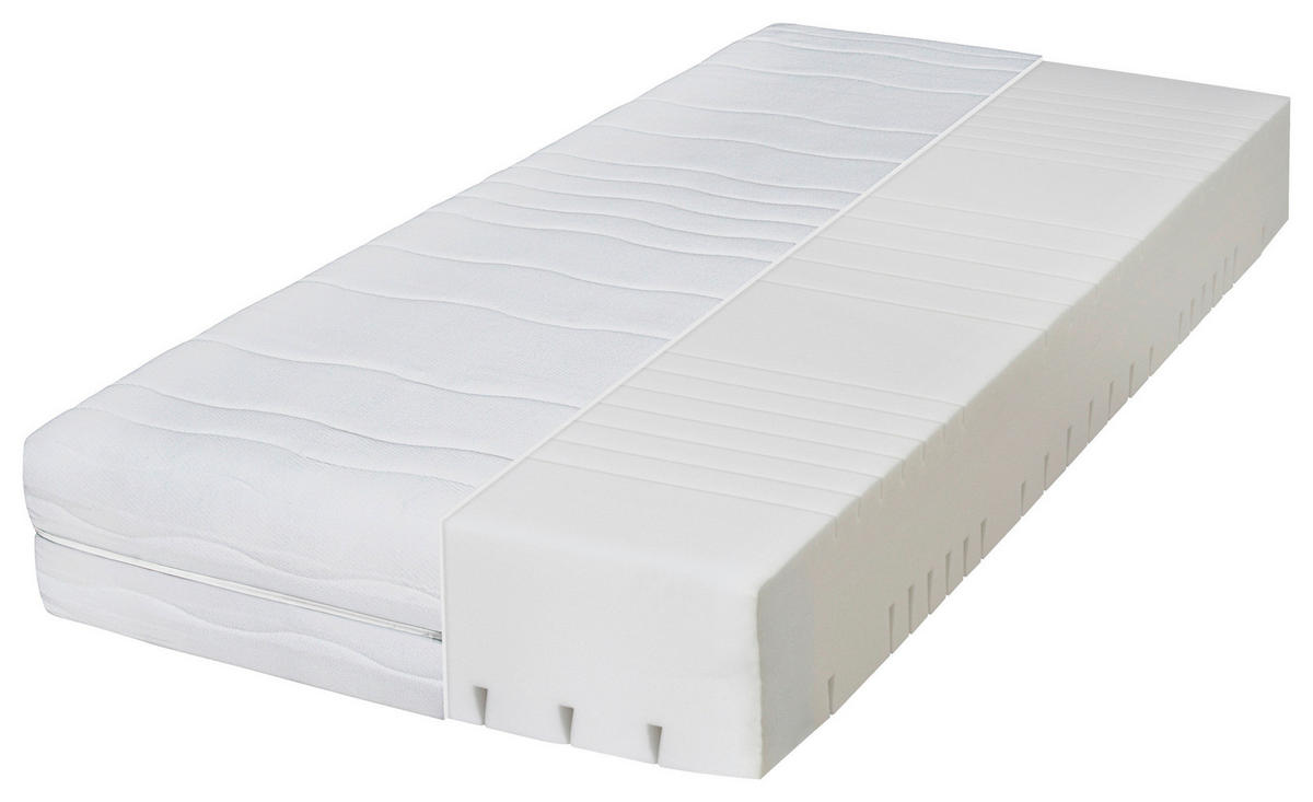 KOMFORTSCHAUMMATRATZE 90/200 cm Höhe ca. 25 cm  - Weiß, Basics, Textil (90/200cm) - Sleeptex