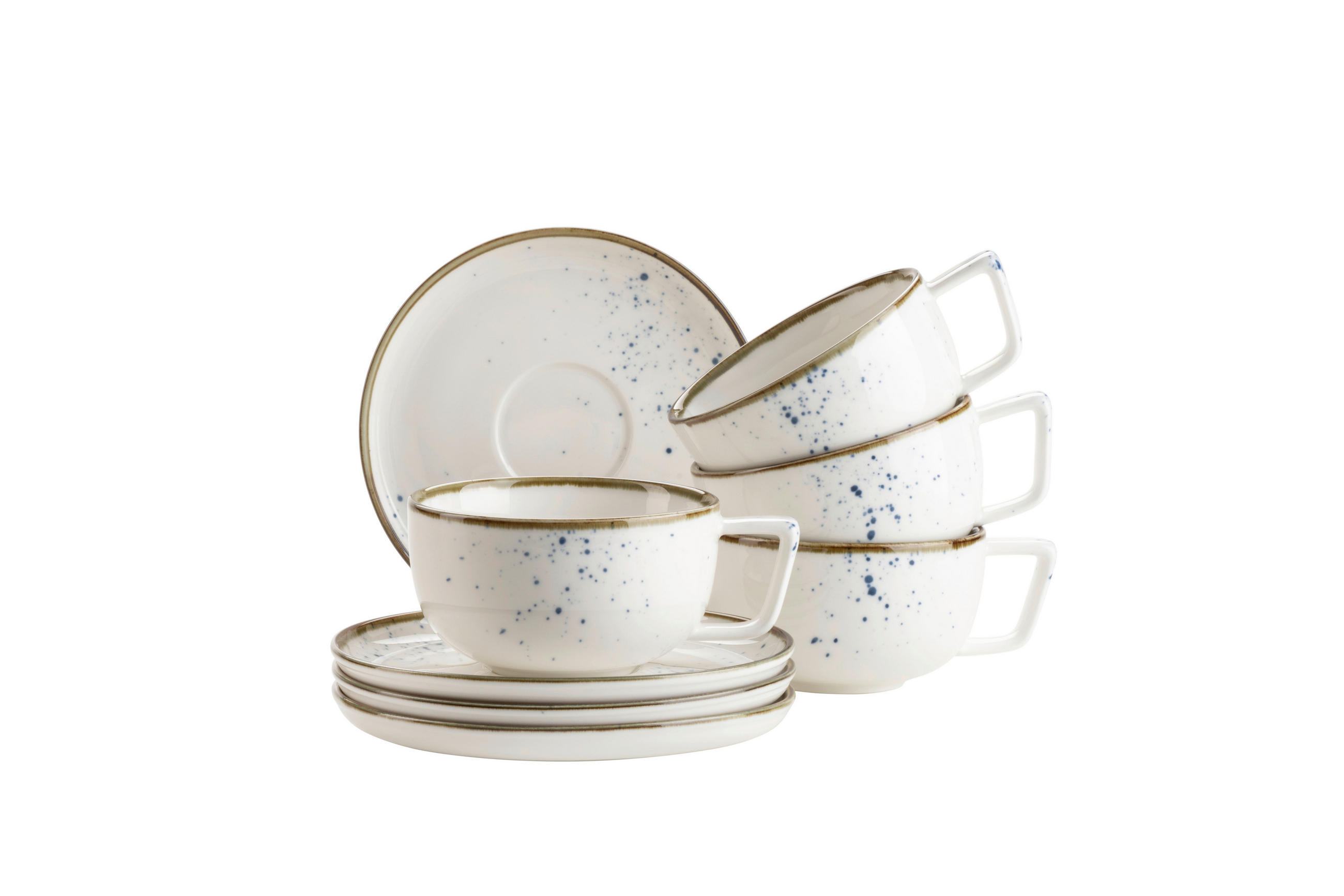 TASSENSET 8-teilig - Blau/Weiß, Basics, Keramik - Mäser