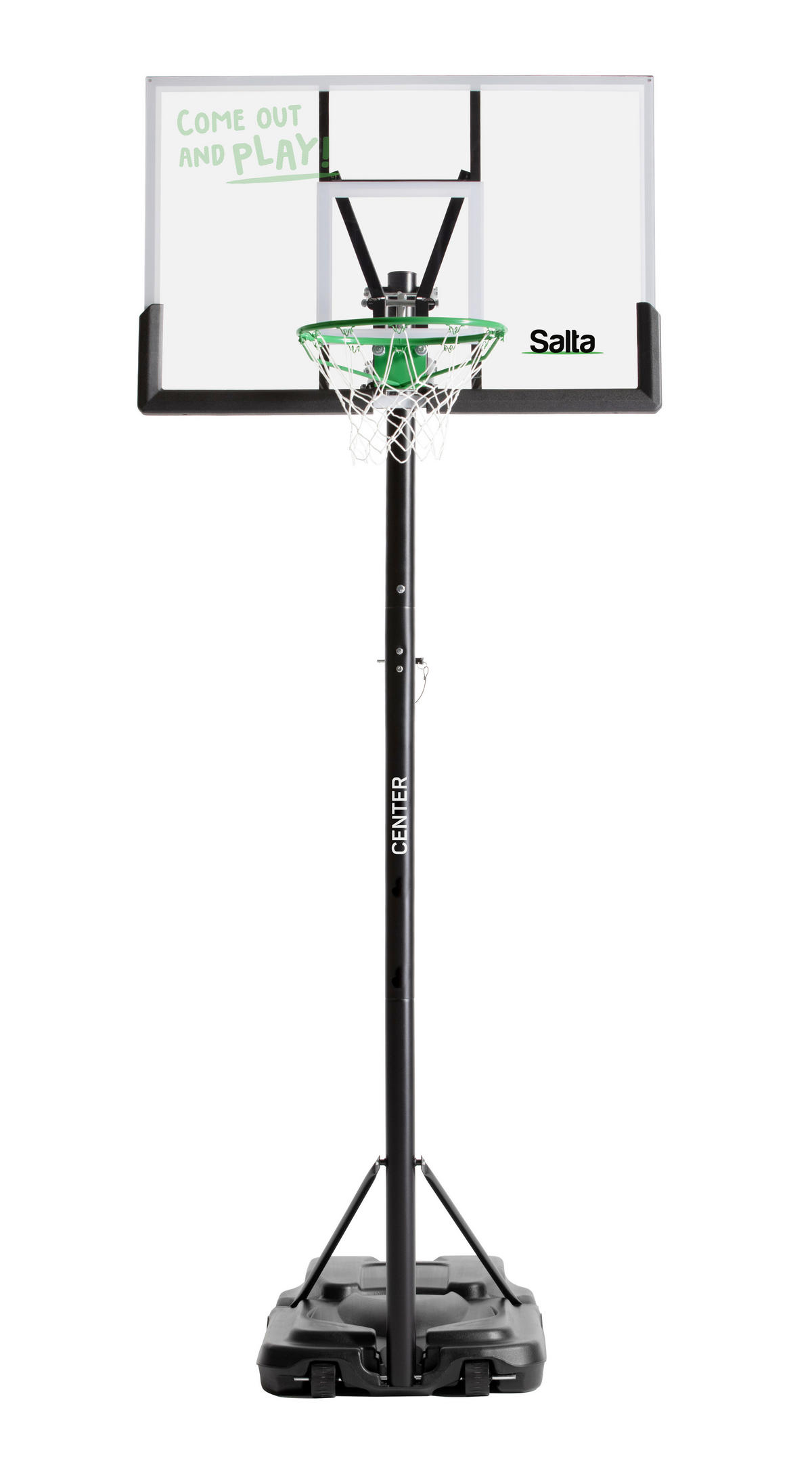 BASKETBALLSTÄNDER - Schwarz/Grün, KONVENTIONELL, Kunststoff/Metall (128/296-371/210cm) - Salta