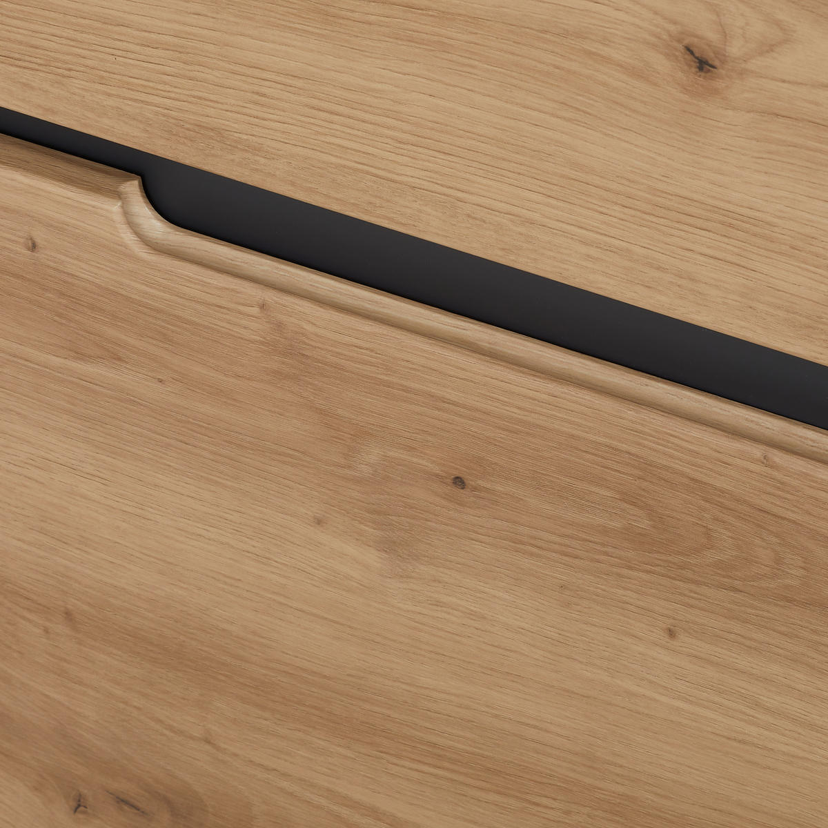 PISALNIK leseni material barve grafita, hrast artisan  - črna/barve grafita, Design, umetna masa/leseni material (100/124/41cm) - Voleo