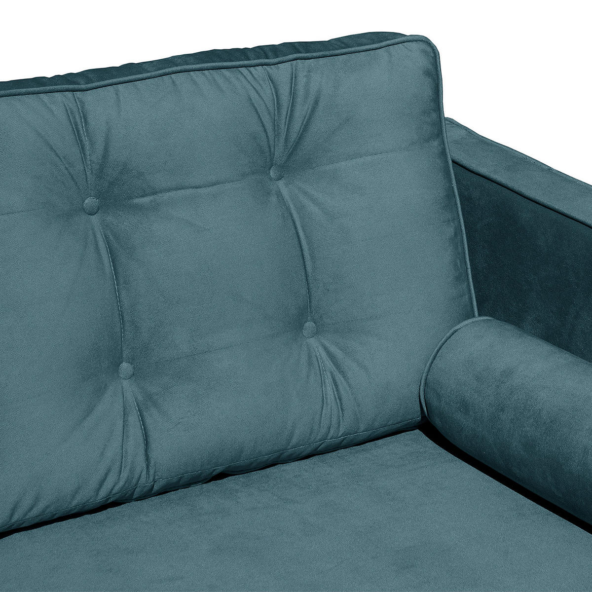 ECKSOFA VANCOUVER Dunkelblau Mikrofaser Zierkissen, Rückenkissen  - Braun/Dunkelblau, Design, Holz/Textil (240/169cm) - P & B
