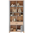 REGAL Grau, Eiche Artisan  - Graphitfarben/Eiche Artisan, Basics, Holzwerkstoff/Kunststoff (95/203/40cm) - Hom`in