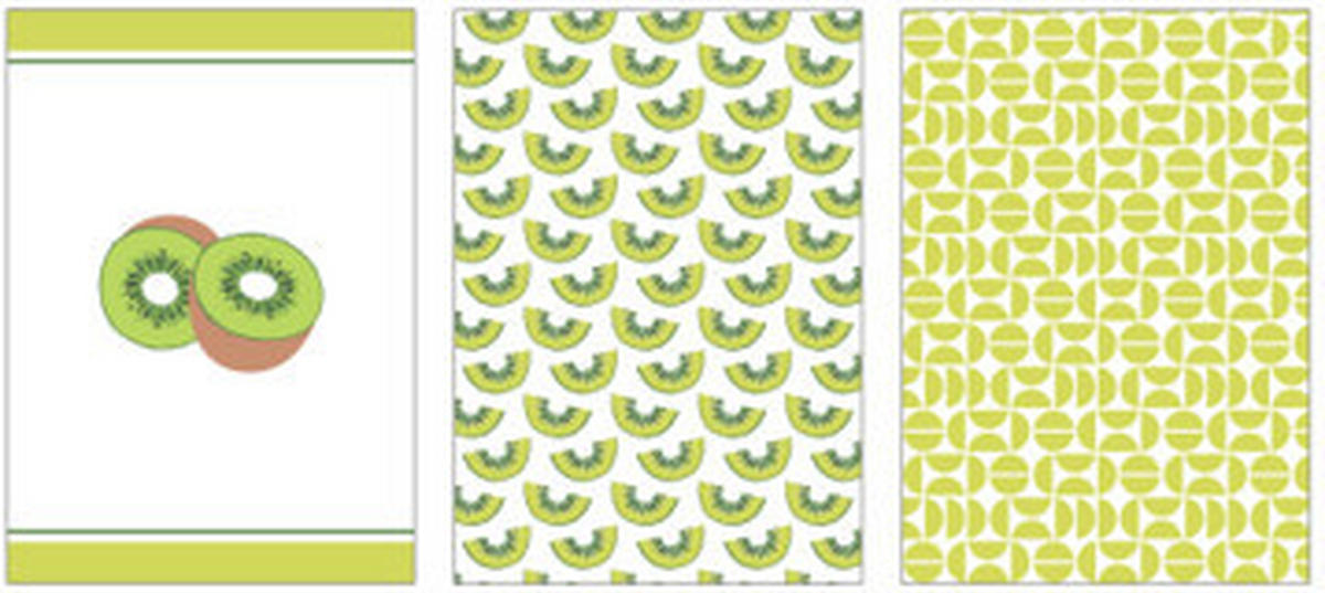 KONYHARUHASZETT 3 részes zöld, fehér  - fehér/zöld, Konventionell, textil (50/70cm) - Esposa