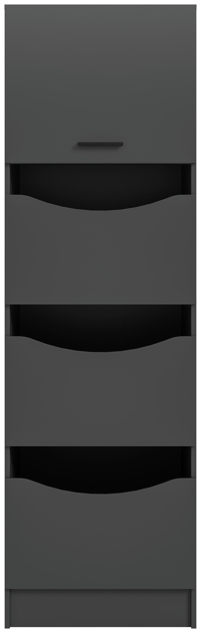 HOCHSCHRANK 60/195/68 cm  - Anthrazit/Schwarz, Basics, Holzwerkstoff/Kunststoff (60/195/68cm) - MID.YOU