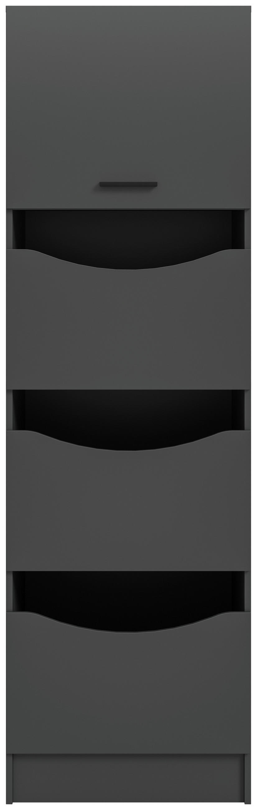 Thumbnail - Mid.you Hochschrank, Anthrazit, Kunststoff, 3 Fächer, 60x195x68 cm, FSC Mix, stehend, Badezimmer, Badezimmerschränke, Ho...