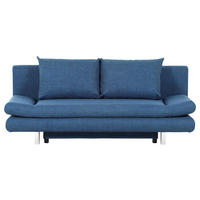 SCHLAFSOFA Flachgewebe Blau  - Chromfarben/Blau, Design, Kunststoff/Textil (194/73/91cm) - Xora