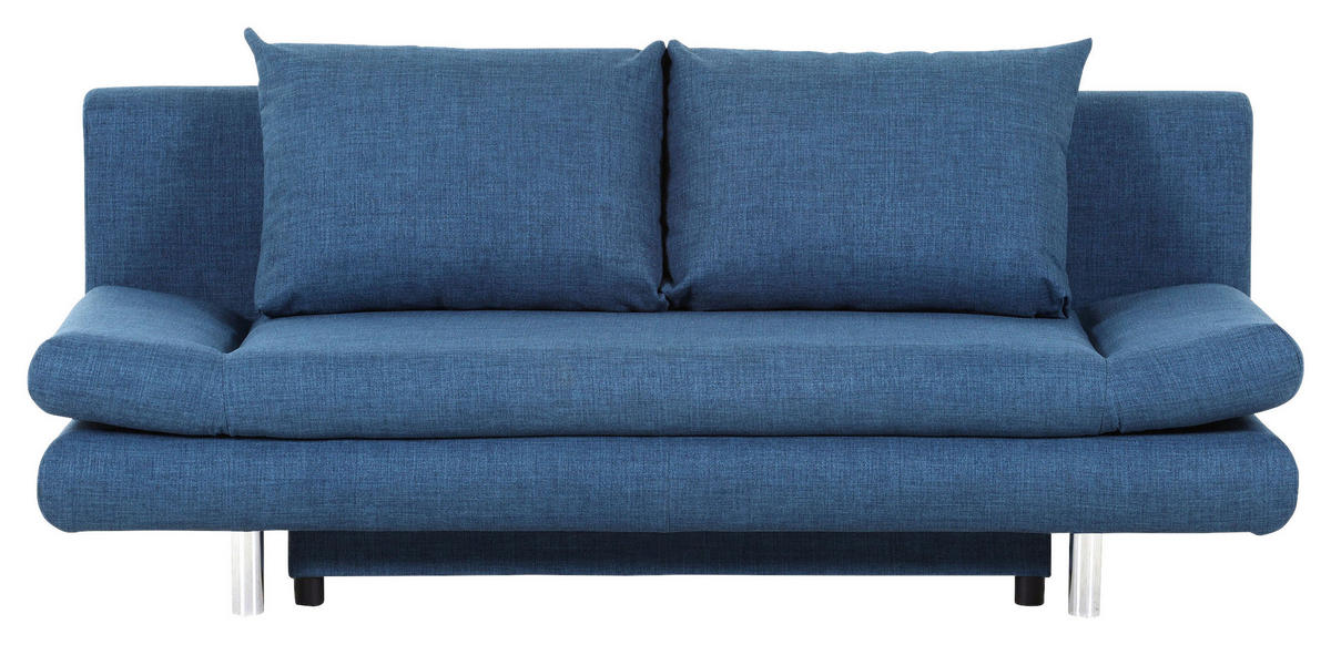 SCHLAFSOFA Flachgewebe Blau  - Chromfarben/Blau, Design, Kunststoff/Textil (194/73/91cm) - Xora