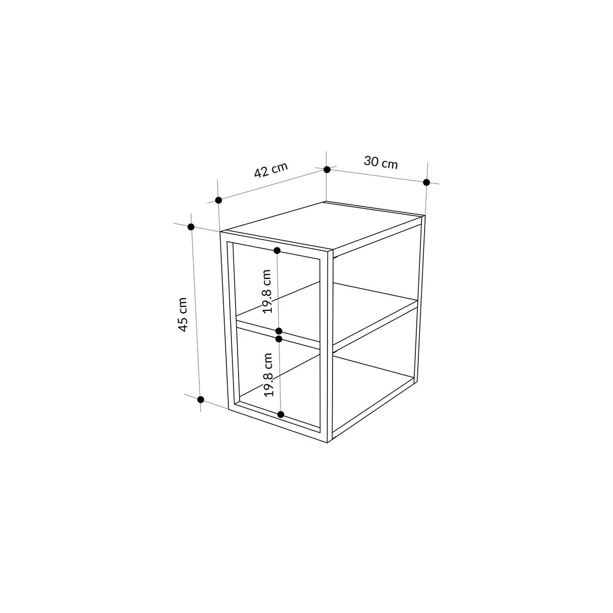 BEISTELLTISCH in Metall, Holzwerkstoff  - Eichefarben, Design, Holzwerkstoff/Metall (42/45/30cm) - Livetastic