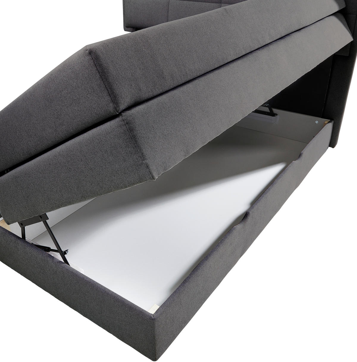 BOXSPRINGBETT 160/200 cm  in Anthrazit  - Anthrazit/Schwarz, KONVENTIONELL, Kunststoff/Textil (160/200cm) - Carryhome