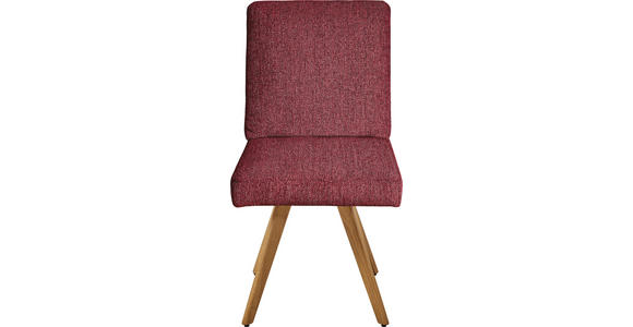 STUHL  in Flachgewebe Holz, Textil  - Eichefarben/Rot, Design, Holz/Textil (46/94/58cm) - Dieter Knoll