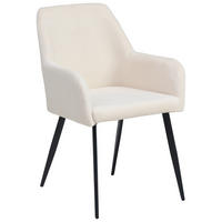 ŽIDLE S PODRUČKAMI, železo, tkaná látka, béžová, černá - černá/béžová, Lifestyle, kov/textil (56/87/60cm) - MID.YOU