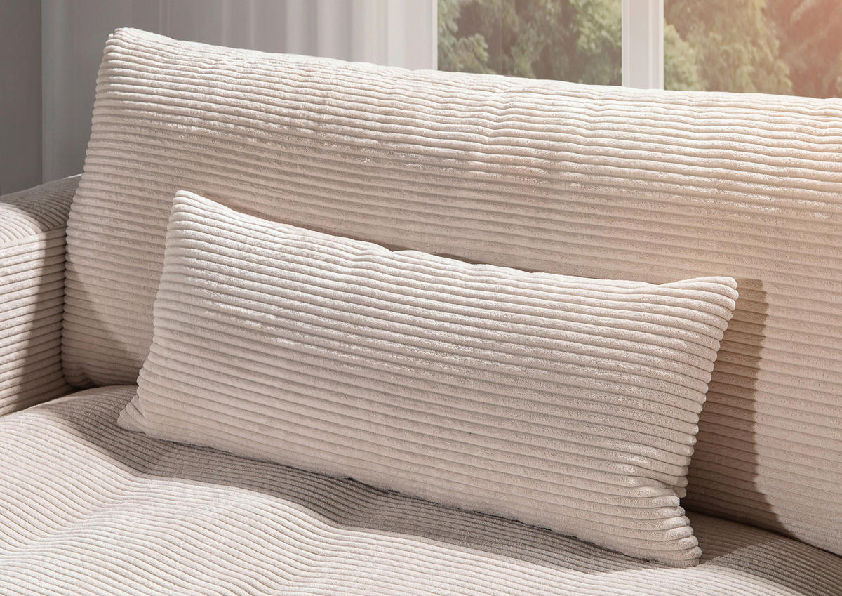 BIGSOFA in Cord Olivgrün  - Schwarz/Olivgrün, Romantik / Landhaus, Kunststoff/Textil (270/67/120cm) - Landscape