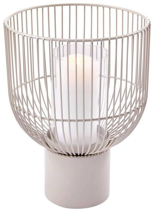 WINDLICHT Beige  - Beige, Basics, Glas/Metall (22/22/30cm) - Boltze Home