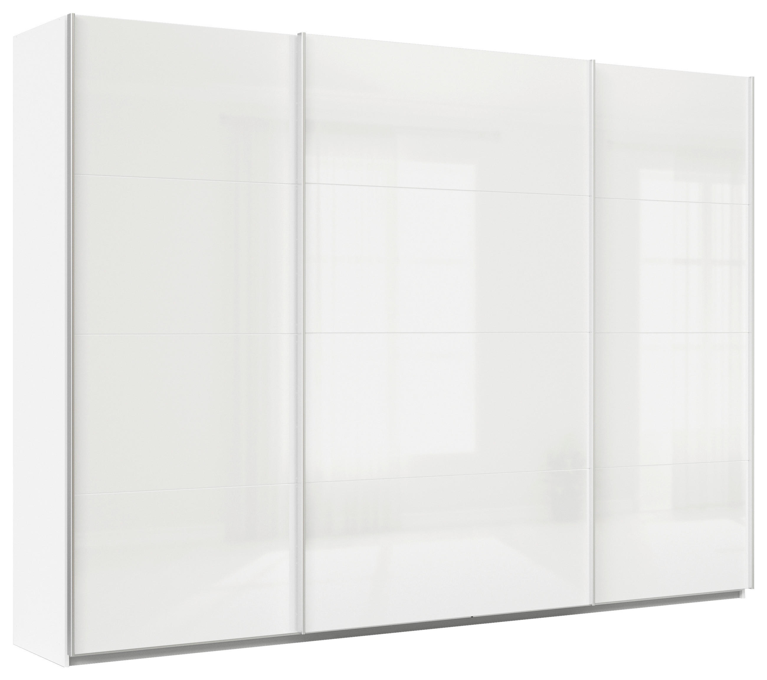 Schwebetürenschrank 315cm Feldkirch, Weiß Hochglanz