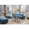 ECKSOFA  in Flachgewebe Pastellblau  204/341 cm  - Pastellblau/Schwarz, Design, Textil/Metall (204/341cm) - Xora