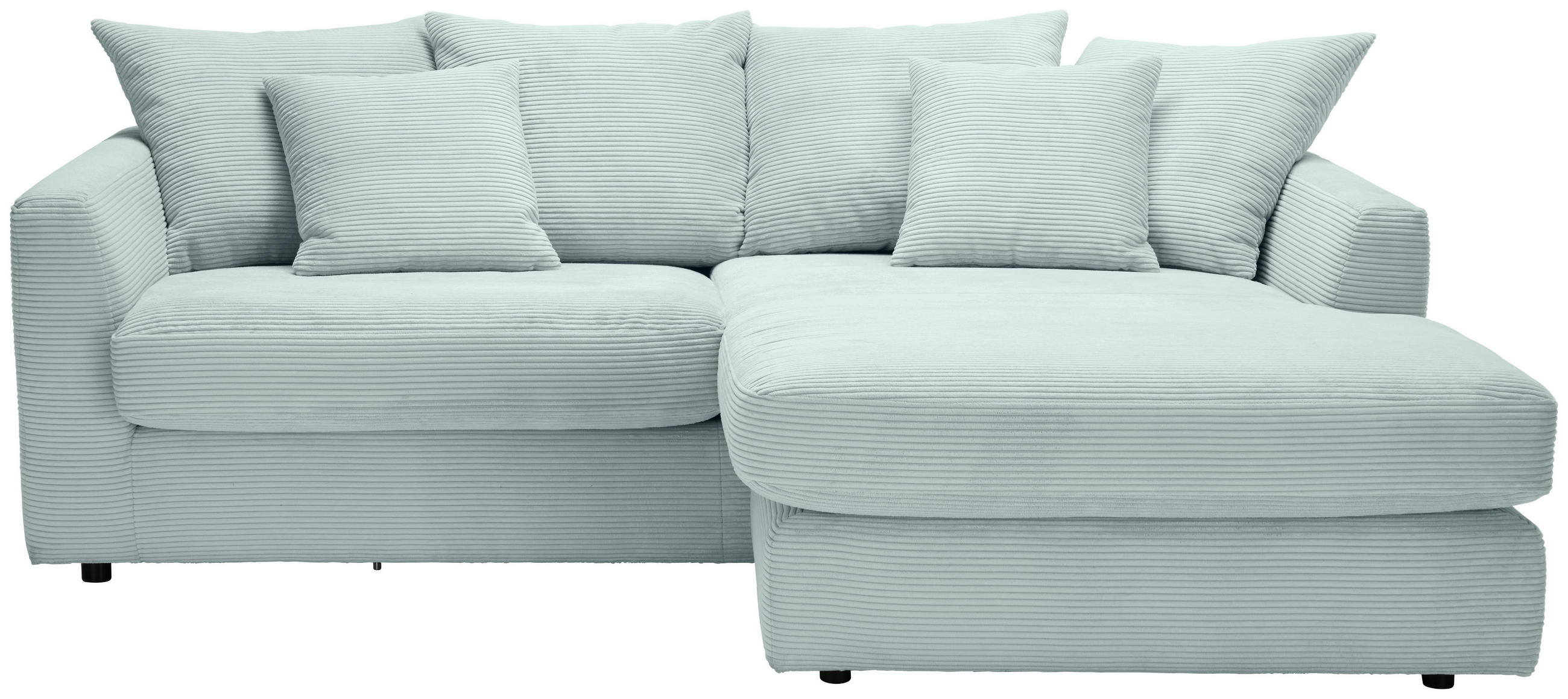 ECKSOFA Hellblau Cord Zierkissen, Rückenkissen, Rücken echt  - Schwarz/Hellblau, Design, Kunststoff/Textil (235/175cm) - home24