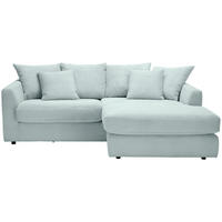 ECKSOFA Hellblau Cord Zierkissen, Rückenkissen, Rücken echt  - Schwarz/Hellblau, Design, Kunststoff/Textil (235/175cm) - home24