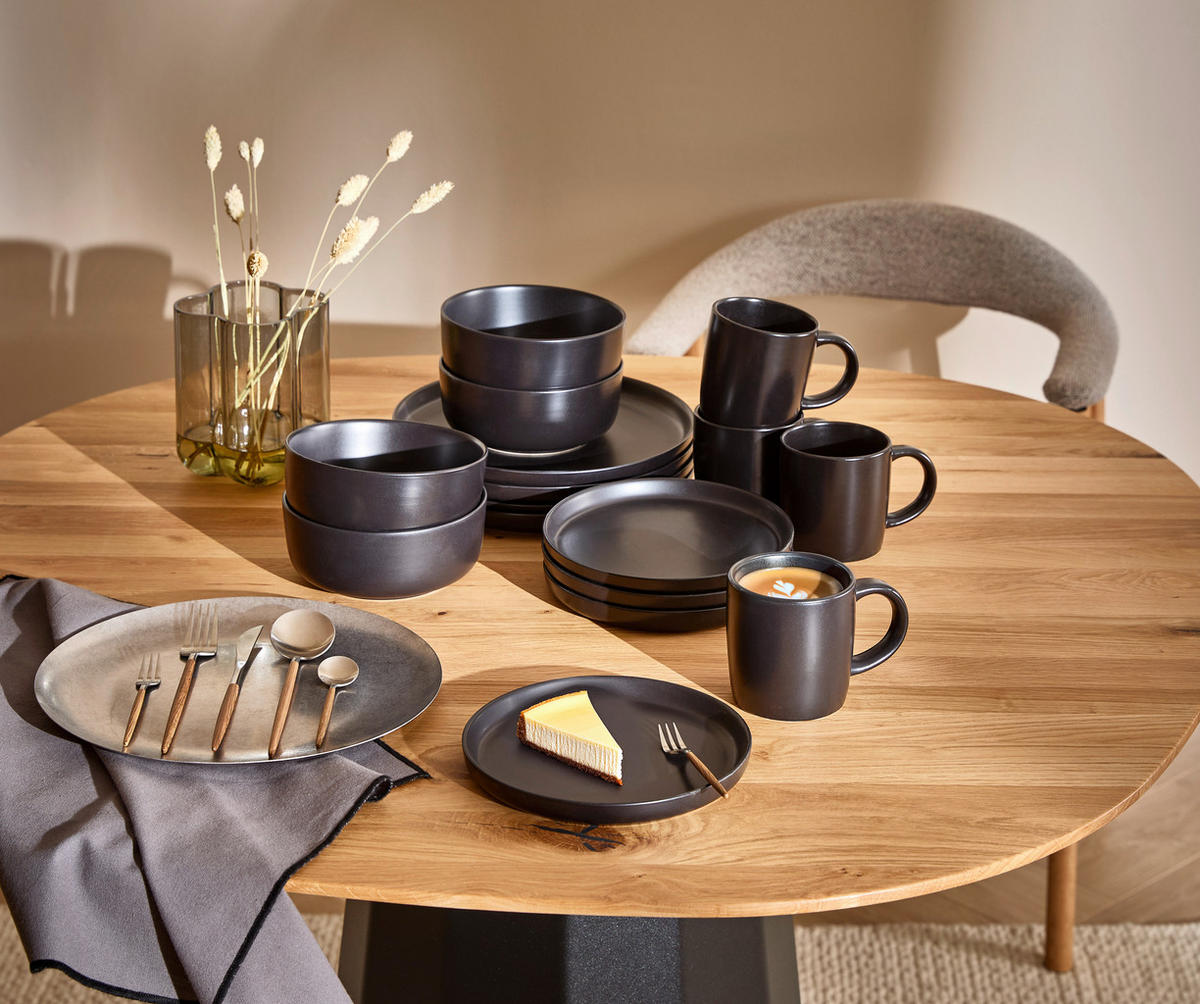 KOMBISERVICE Salerno 16-teilig  - Schwarz, Trend, Keramik - Novel