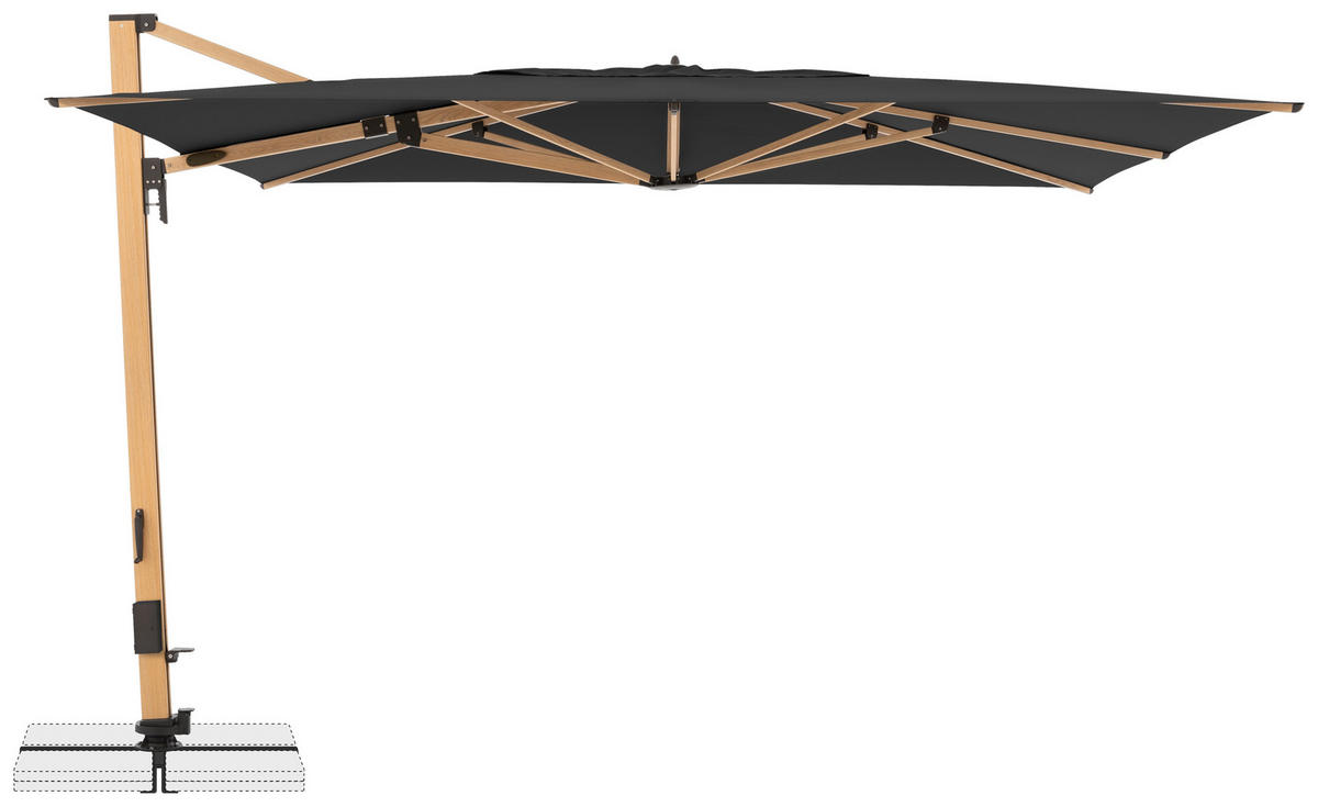 AMPELSCHIRM 400x300 cm  - Eichefarben/Anthrazit, Basics, Textil/Metall (400/300cm) - Doppler
