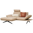 ECKSOFA  in Flachgewebe Beige  155/234 cm  - Beige/Schwarz, Design, Textil/Metall (155/234cm) - Dieter Knoll