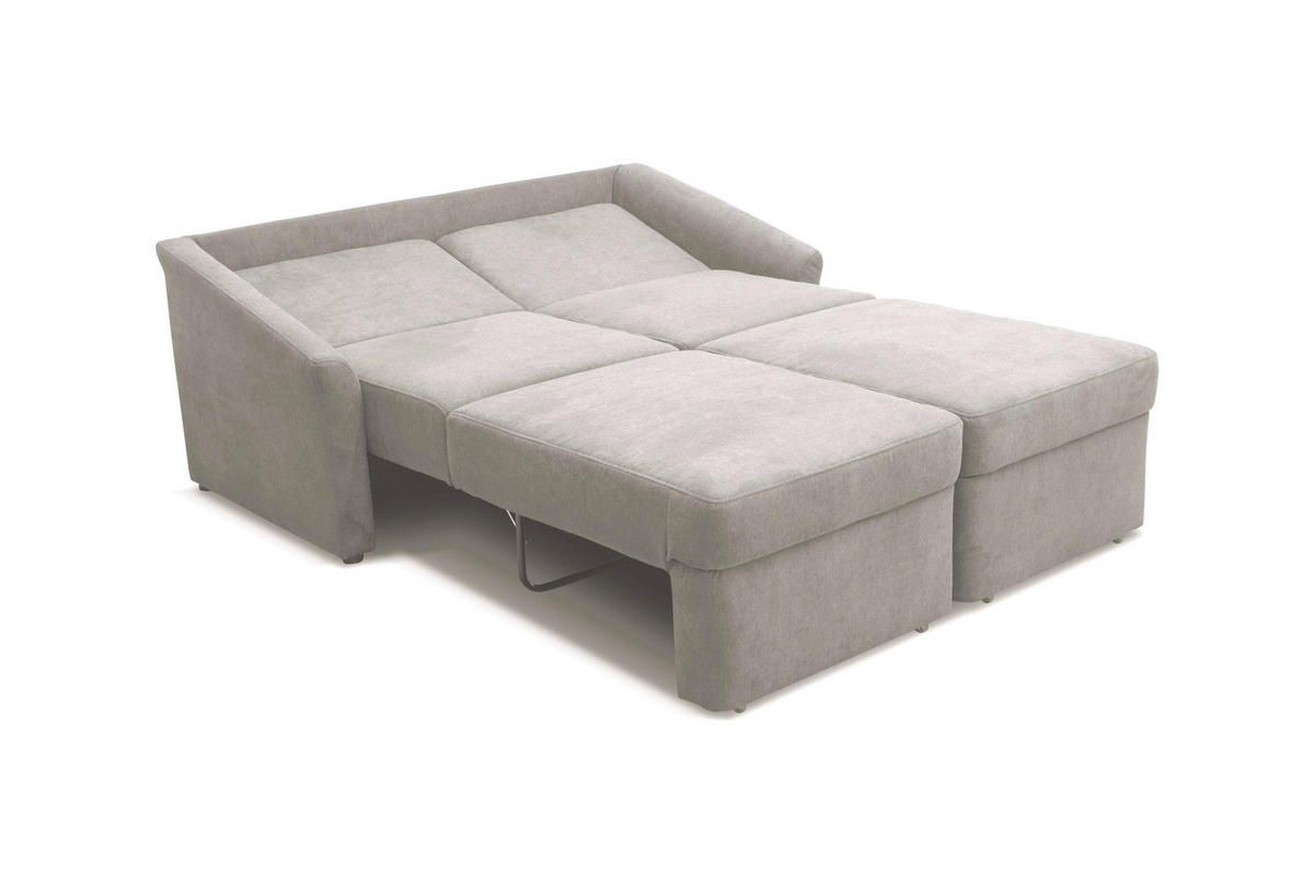 SCHLAFSOFA Mikrofaser Silberfarben  - Beige/Silberfarben, Basics, Kunststoff/Textil (168/86/96cm) - MID.YOU