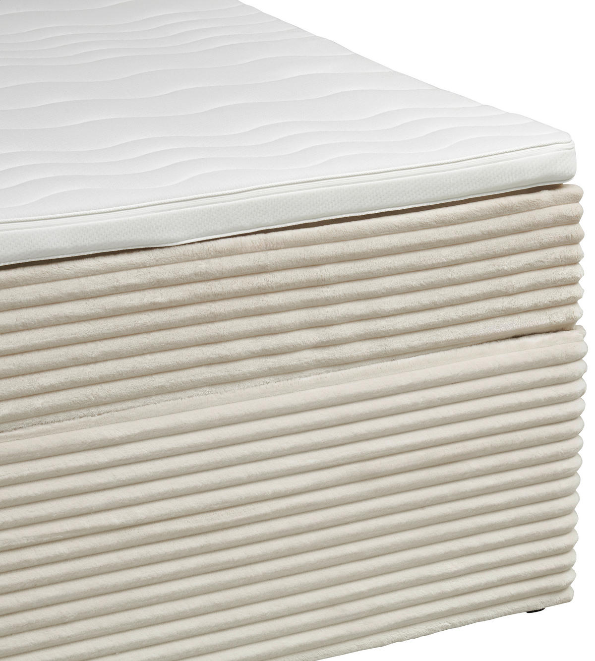 POSTELJA Z VZMETNICO 180 cm   x 200 cm  , tekstil krem barve  - črna/krem barve, Basics, umetna masa/tekstil (180/200cm) - Livetastic