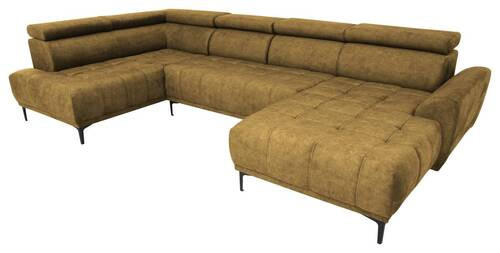 WOHNLANDSCHAFT in Velours Gelb, Goldfarben  - Gelb/Goldfarben, Design, Textil/Metall (191/340/172cm) - Stylife