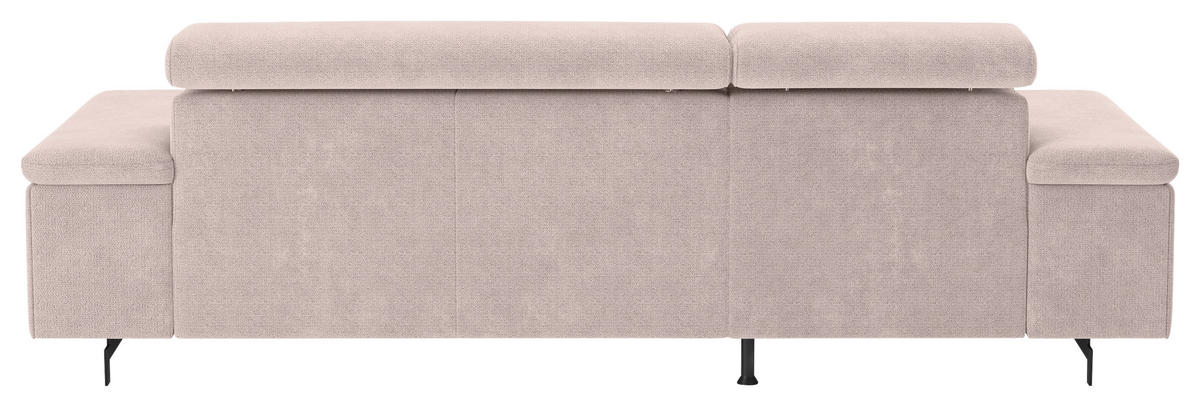 ECKSOFA Creme Chenille  - Creme/Schwarz, Textil/Metall (165/267cm) - MID.YOU