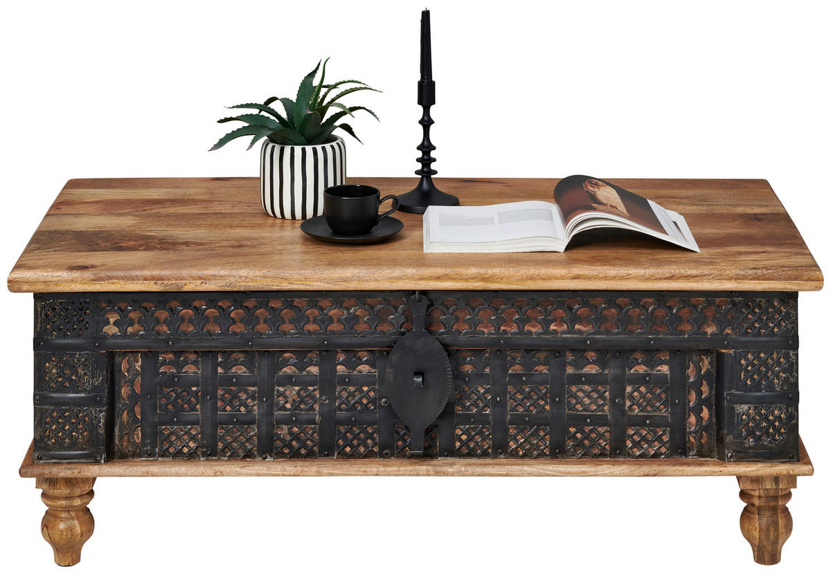 COUCHTISCH in Holz, Metall 120/60/45 cm  - Anthrazit/Naturfarben, Trend, Holz/Metall (120/60/45cm) - Landscape