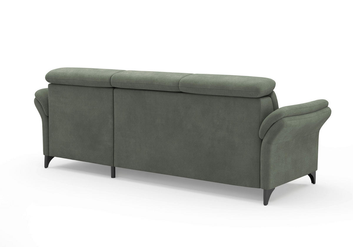 ECKSOFA GLENDALE E in Flachgewebe Dunkelgrün  253/166 cm  - Dunkelgrün/Schwarz, KONVENTIONELL, Textil/Metall (253/166cm) - Sit & More