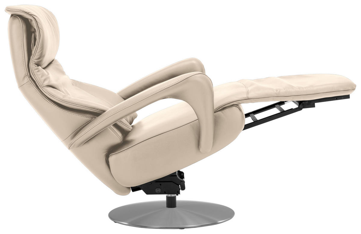 RELAXSESSEL in Leder Hellbraun, Beige  - Hellbraun/Edelstahlfarben, Design, Leder/Metall (75/117/88cm) - Dieter Knoll