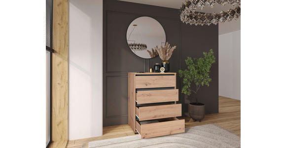 KOMMODE  in 80/103/48 cm  - Eichefarben/Anthrazit, Design, Holzwerkstoff/Kunststoff (80/103/48cm) - Carryhome