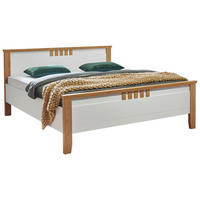 BETT 180/200 cm,  in Weiß, Wildeiche,  - Wildeiche/Weiß, LIFESTYLE, Holz (180/200cm) - Landscape