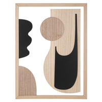 WANDDEKO  60/80/2 cm   - Schwarz/Naturfarben, Basics, Holzwerkstoff (60/80/2cm)