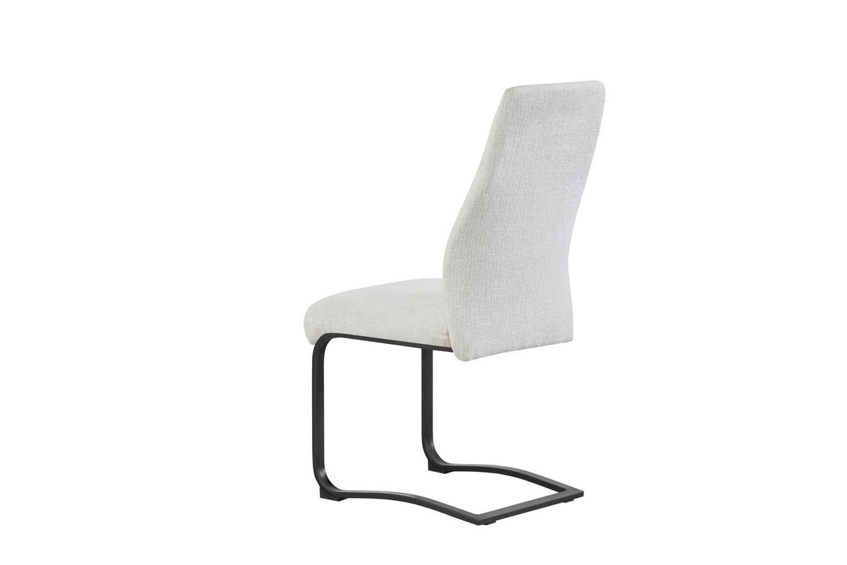 SCHWINGSTUHL-SET 2 Stück  in Webstoff  - Creme/Schwarz, MODERN, Textil/Metall (43/98/59cm) - MID.YOU