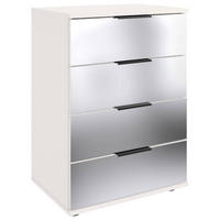 NACHTKÄSTCHEN 52/74/38 cm  in Weiss  - Weiss/Schwarz, Modern, Glas/Holzwerkstoff (52/74/38cm) - MID.YOU